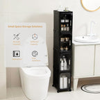 5-Tier Tall Narrow Storage Cabinet, Slim Bathroom Storage Cabinet - Image 3