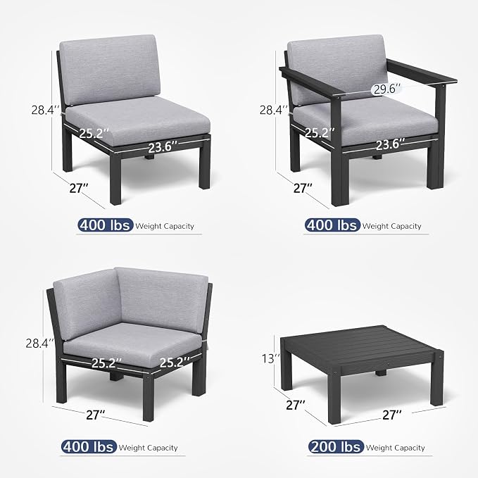 Stoog 11-Piece U-Shaped Patio Sectional Sofa Set, All-Weather Modular & - Image 2