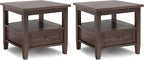 SIMPLIHOME Warm Shaker Solid Wood 20 inch Wide Transitional-Style End Tables in by SimpliHome