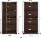 LELELINKY Farmhouse Display Cabinet Set of 2 - Image 3