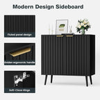 Vrullu Modern Storage Cabinet, Wood Accent Cabinet - Image 5