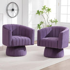 Swivel Accent Barrel Chair, Cute Comfy Small Round 360° Arm Chair. Velvet Club - Image 7