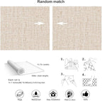Beige Wallpaper Peel and Stick 472" Textured Beige Grasscloth Contact Paper - Image 4
