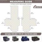 TAOCOCO 100% Waterproof Loveseat Recliner Cover, Non Slip Split Recliner Couch - Image 5