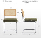 Zesthouse Natural Rattan Dining Chairs Set of 4, Mid Century Modern Dining - Image 2