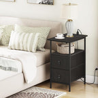 HOOBRO End Table with Charging Station, Narrow Side Table, Nightstand with 2 - Image 2