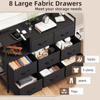 Somdot Dresser with Charging Station and Open Shelves, Dresser - Image 4