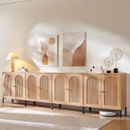IFBUY Modern Sideboard Buffet Cabinet, 123.5" W Fluted Arched Buffet Cabinet by IFBUYFarmhouseFurniture