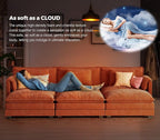 ELUCHANG 150" U Shaped Modular Sectional Cloud Couch - Image 7