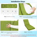 Outdoor Chaise Lounge Cushion 72" x 21" x 3", 4-Section Folding Patio Lounge - Image 7