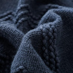 BOURINA Navy Throw Blanket 50x60 Inches Throw Textured Solid Soft Sofa Throw - Image 7