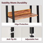 Furologee Bookshelf Set of 2, 6-Tier Ladder Shelf, Ladder Bookshelf - Image 6