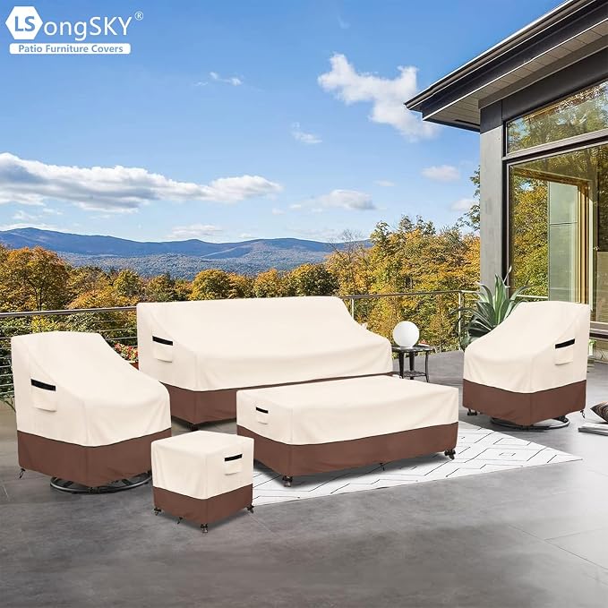 Patio 3-Seater Sofa Cover, Outdoor Couch Cover Fits up to 85W x 38D x 35H Inches - Image 9