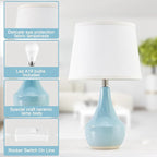 GyroVu 18" Table Lamp Set of 2, Ceramic Lamp Classic Beside Lamps Nightstand - Image 4