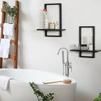 PHOENANCEE Square Floating Shelves, Wall Plants Holder, Bathroom Wall Decor - Image 5