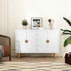 HLR 48'' Buffet Cabinet with 4 Doors and Shelves, Modern Credenza Storage - Image 3