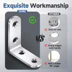 20PCS L Bracket Corner Brace Sets, Stainless Steel L Brackets - Image 5