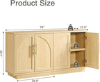 Large 59" Sideboard Buffet Cabinet & TV Stand Set of 2, Modern Arched Credenza - Image 2