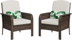 Garvee 2 Pieces Patio Furniture Set, Outdoor Wicker Chairs of 2, All Weather by Garvee