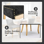 Upholstered Dining Chairs Set of 6, Modern Fabric Side Chairs - Image 6