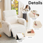 Oversized Power Rocker Recliner Chair, Chenille Glider Rocking Nursery Chair - Image 9