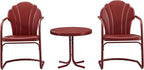 Crosley Furniture Tulip 3-Piece Outdoor Chair and Side Table Set, Retro Metal - Image 2