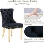 KCC Velvet Dining Chairs Set of 4, Upholstered High-end Tufted Dining Chair - Image 6
