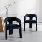 BESTANO Set of 6 Modern Velvet Fabric Upholstered Dining Chairs - Image 6