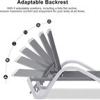 PURPLE LEAF Patio Chaise Lounge Chair Set Outside Aluminum Plastic Stackable - Image 6