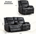ANJ Premium Genuine Manual Reclining Sofa Set, Included Single Recliner Chair - Image 2