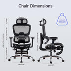 Office Chair with Footrest, Ergonomic Chair with 3D Headrest, Computer Chair - Image 3