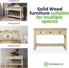 Furniture Dash Solid Wood Hall Table Console 47.9" W, 12.6" D, 28.8" H - Image 4