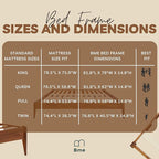 Bme Dinkee Twin Bed Frames without Headboard, Acacia Wood 15 Inch Platform Bed - Image 11