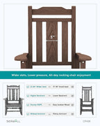SERWALL Oversized Rocking Chair Set of 4 Outdoor, HDPE Outdoor Rocking Chair - Image 6