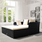 Tangkula Outdoor Rattan Daybed, Wicker Furniture - Image 3