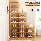 SAN HE Bamboo Shoe Rack 17 Tier- Vertical Shoe Rack - Image 3