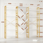 INNOD 70x70” Triple 5 Tier Book Shelf, Large Wooden Bookcase - Image 2