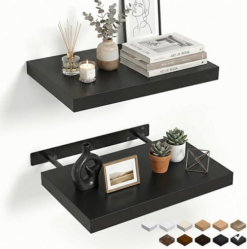 17.5in Floating Shelves for Wall, Wall Mounted Shelves for Decor Storage Set of by INHABITUNION