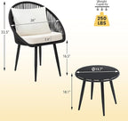 wildformers 3 Pieces Bistro Set, Woven Rope Chair - Image 6