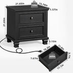 SAVOR LIFE Farmhouse Nightstand Set of 2, Rustic Low Nightstands - Image 2