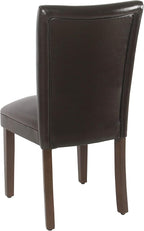 HomePop Parsons Upholstered Accent Dining Chair, Dark Brown Faux Leather - Image 6