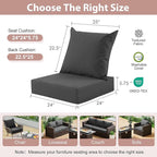 Outdoor Deep Seat Cushion Set, 24x24 Inch Water-Resistant & Fade-Resistant - Image 2