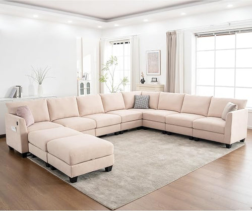 150.4" Large Sectional Couches for Living Room, 8 Seater L Shaped Modular by ZXDesign