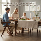 Furlide Rattan Accent Chairs, Modern Mid Century Dining Chairs Set of 2 - Image 6