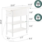 Yoobure End Table with Charging Station, Flip Top Side Table with USB Ports and - Image 3