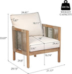 Christopher Knight Home 4-Piece Acacia Wood Patio Furniture Set - Image 5