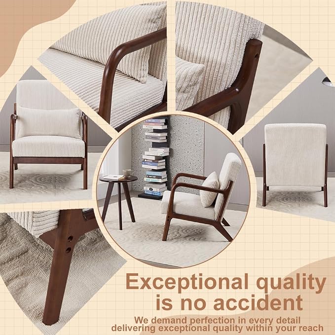 Havemies Mid-Century Modern Living Room Set, Accent Chair & Coffee Table in - Image 9