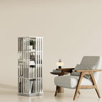 YOWOS Rotating Bookshelf Tower, 360° Display Spinning Bookcase, Bamboo by YOWOS