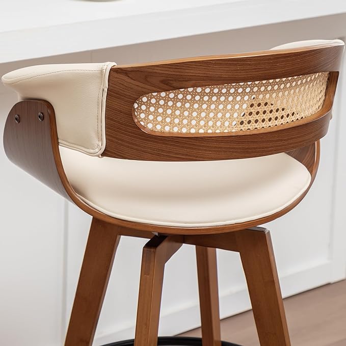 Set of 3 Rattan Swivel Counter Stools - Image 8