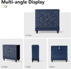 weselon Accent Cabinet with 2 Doors, Luxury Carving Board Storage Sideboard - Image 6